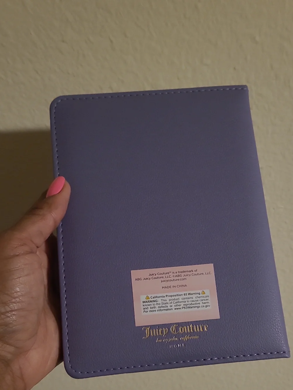 Juicy Couture Purple Faux Leather Journal with Gold Accents